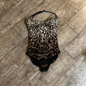 Carmen Marc Valvo one piece, gently used.